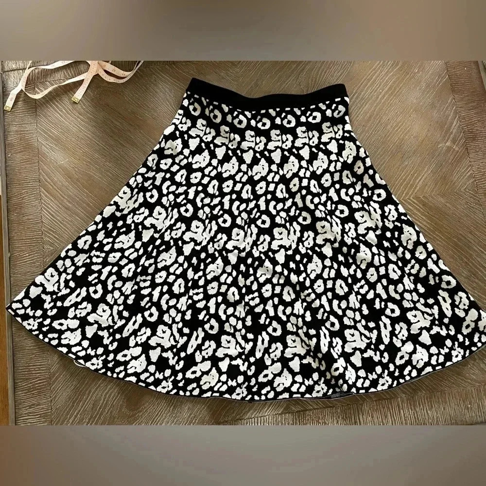 Philosophy Black & White Cat Print Full Skirt